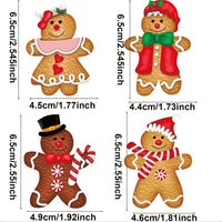 HKM-838547 Wooden Gingerbread Man Couple Pendant - Christmas Tree Decoration, American Style, 13.3cm