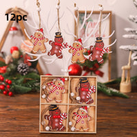 HKM-838547 Wooden Gingerbread Man Couple Pendant - Christmas Tree Decoration, American Style, 13.3cm