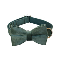 HKM-838611 Green Velvet Dog Collar and Leash Set for Stylish Walks