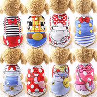 HKM-838867 Cartoon Print 100% Cotton Summer Pet Apparel in Asian Sizes