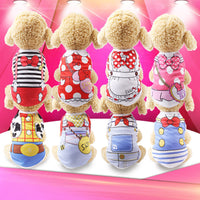 HKM-838867 Cartoon Print 100% Cotton Summer Pet Apparel in Asian Sizes