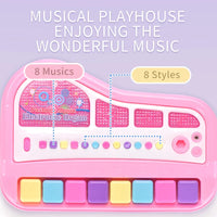 HKM-838995 Educational 8-Key Electronic Piano Toy for Children Ages 3 and Up - Battery Operated Musical Instrument
