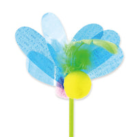 HKM-839059 Cat Ticker Stick with Feather Sequins and Plush Ball - 45 cm