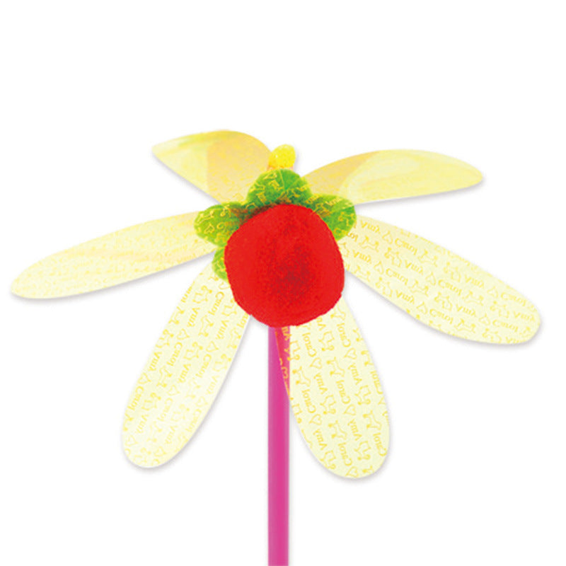 HKM-839059 Cat Ticker Stick with Feather Sequins and Plush Ball - 45 cm