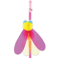 HKM-839059 Cat Ticker Stick with Feather Sequins and Plush Ball - 45 cm