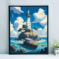 HKM-839187 Vibrant Digital Oil Painting Framed Decorative Art for Living Room & Bedroom