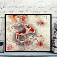 HKM-839187 Vibrant Digital Oil Painting Framed Decorative Art for Living Room & Bedroom
