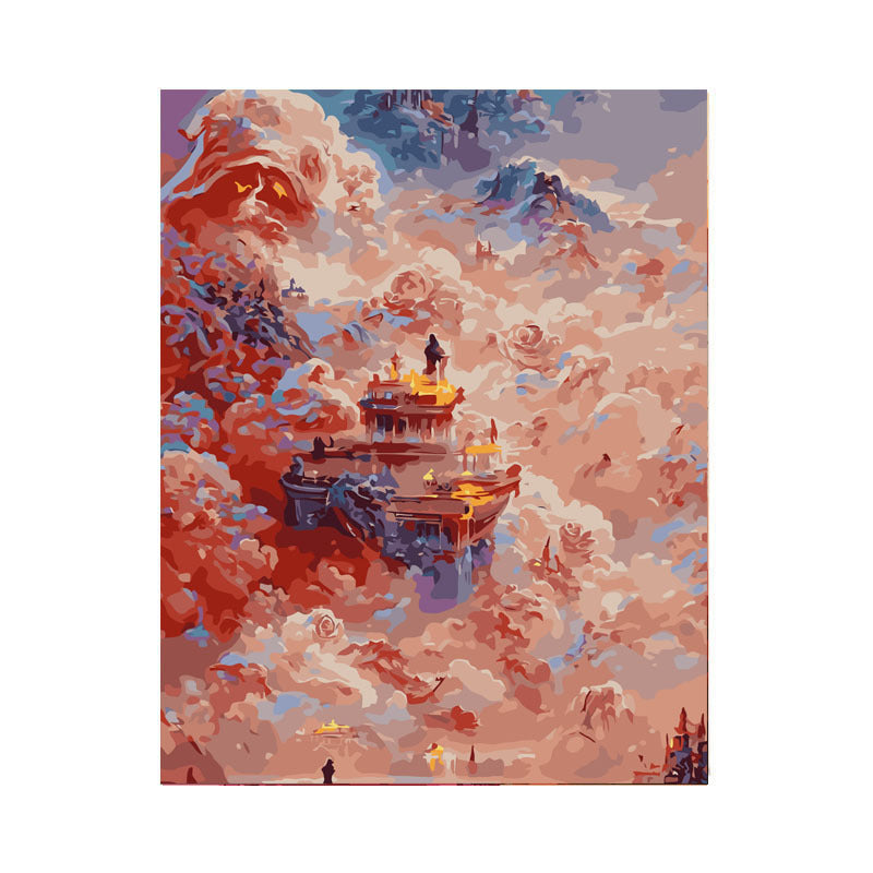 HKM-839187 Vibrant Digital Oil Painting Framed Decorative Art for Living Room & Bedroom