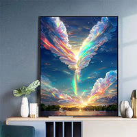 HKM-839187 Vibrant Digital Oil Painting Framed Decorative Art for Living Room & Bedroom