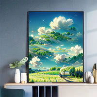 HKM-839187 Vibrant Digital Oil Painting Framed Decorative Art for Living Room & Bedroom