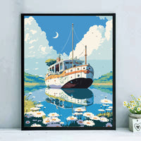 HKM-839187 Vibrant Digital Oil Painting Framed Decorative Art for Living Room & Bedroom