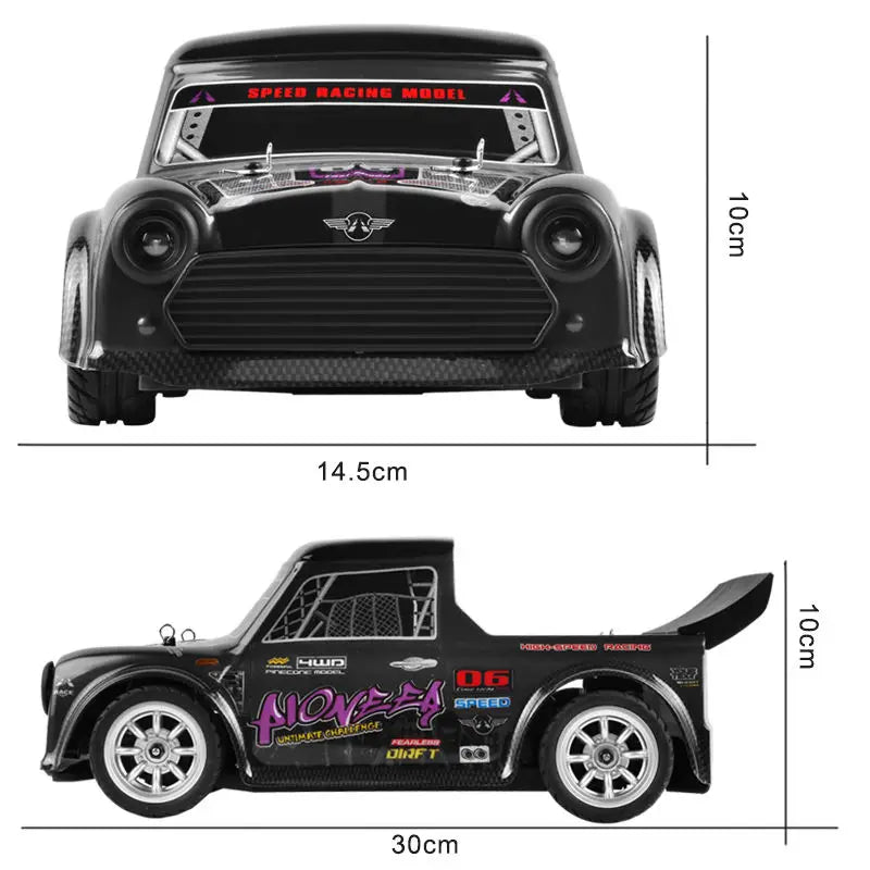 HKM-839251 1/16 Scale 4WD Electric Remote Control Drift Car with LED Lights - Fast 70km/h, Indoor/Outdoor Use