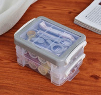 HKM-839251 Double Layer Portable Sewing Kit with Essential Tools for Easy Repairs
