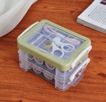 HKM-839251 Double Layer Portable Sewing Kit with Essential Tools for Easy Repairs