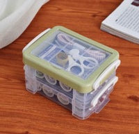HKM-839251 Double Layer Portable Sewing Kit with Essential Tools for Easy Repairs