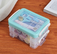 HKM-839251 Double Layer Portable Sewing Kit with Essential Tools for Easy Repairs