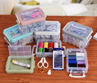 HKM-839251 Double Layer Portable Sewing Kit with Essential Tools for Easy Repairs