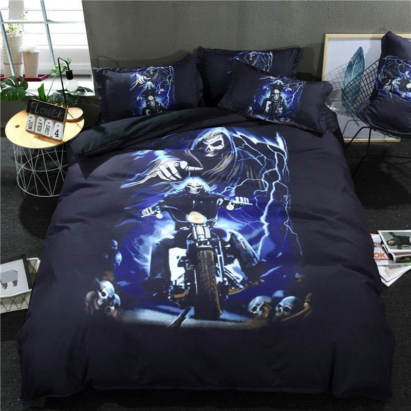 HKM-839251 Three-Piece Polyester Digital 3D Printing Duvet Cover Set for Standard Beds