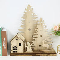 HKM-839379 Creative Wooden Christmas Ornaments in White, Warm, and Colorful Light