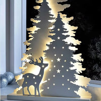 HKM-839379 Creative Wooden Christmas Ornaments in White, Warm, and Colorful Light