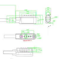 HKM-839443 Magnetic Data Cable with PVC Material and 4P 2P Interface