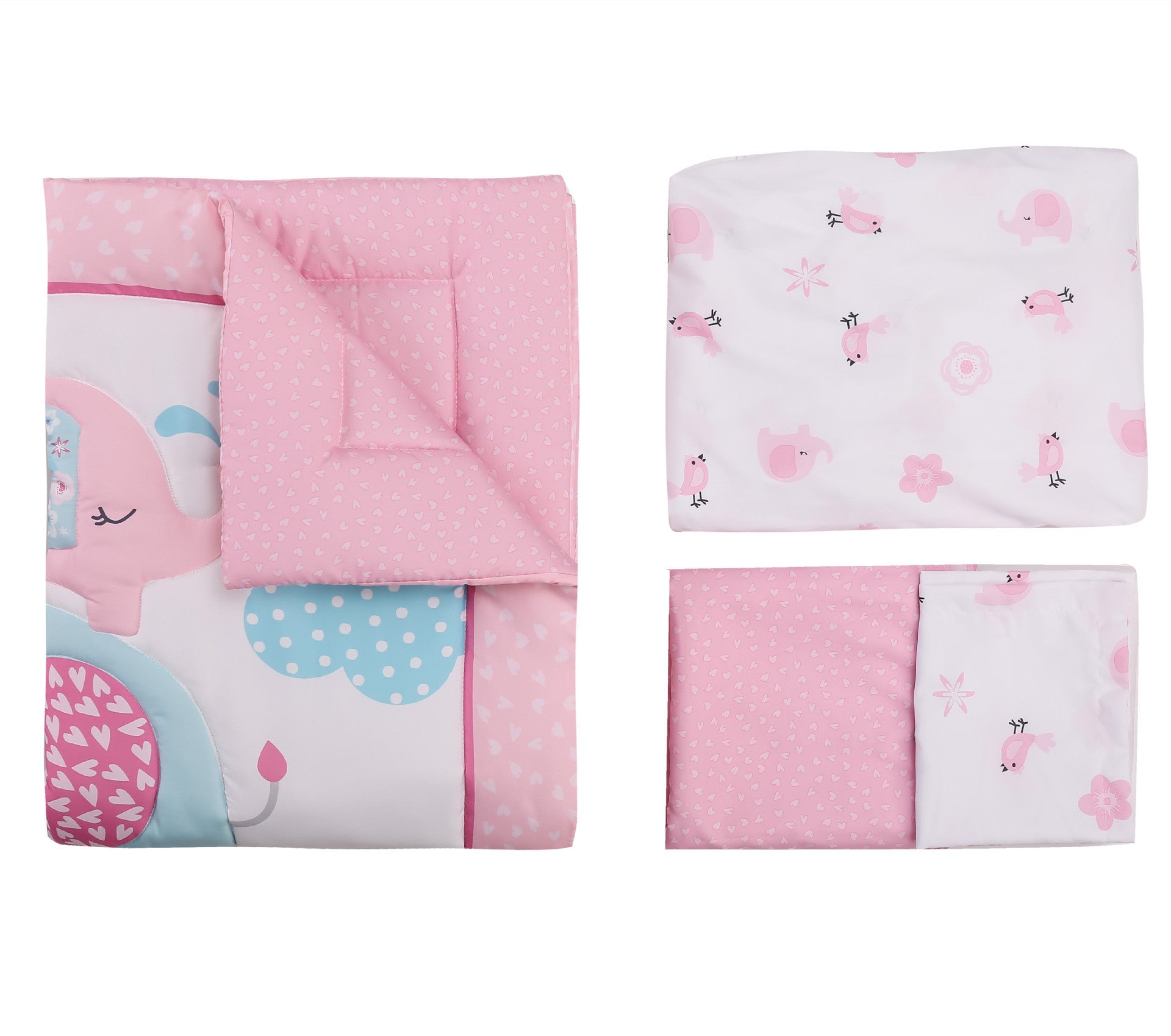 HKM-839571 Children's Fitted Sheet and Bedskirt Set for Small Beds, Digital Print Infant Bedding
