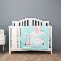 HKM-839571 Children's Fitted Sheet and Bedskirt Set for Small Beds, Digital Print Infant Bedding