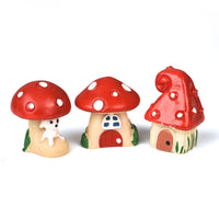 HKM-839699 Small Mushroom Micro Landscape Bonsai Ornaments - Cartoon Resin Flower Pot Decor (Set of 3)