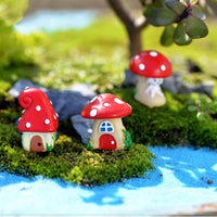 HKM-839699 Small Mushroom Micro Landscape Bonsai Ornaments - Cartoon Resin Flower Pot Decor (Set of 3)