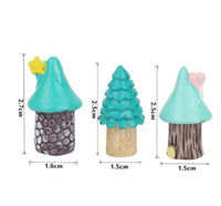 HKM-839699 Small Mushroom Micro Landscape Bonsai Ornaments - Cartoon Resin Flower Pot Decor (Set of 3)
