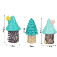 HKM-839699 Small Mushroom Micro Landscape Bonsai Ornaments - Cartoon Resin Flower Pot Decor (Set of 3)