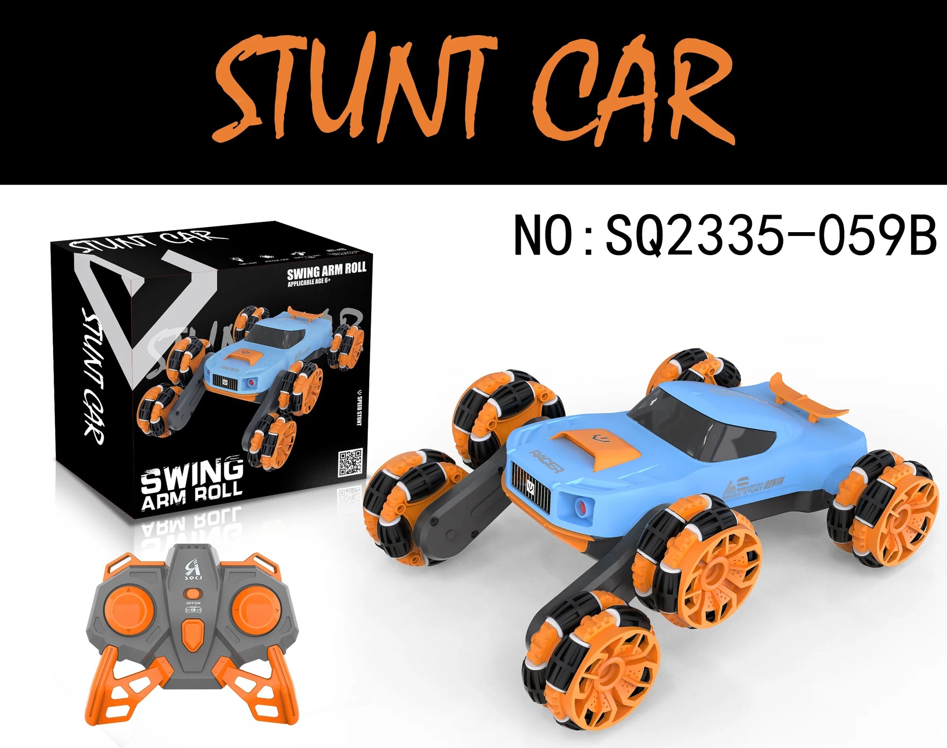 HKM-839827 6WD Swing Arm Electric RC Stunt Car - Remote Control Drift Vehicle for Ages 5 and Up