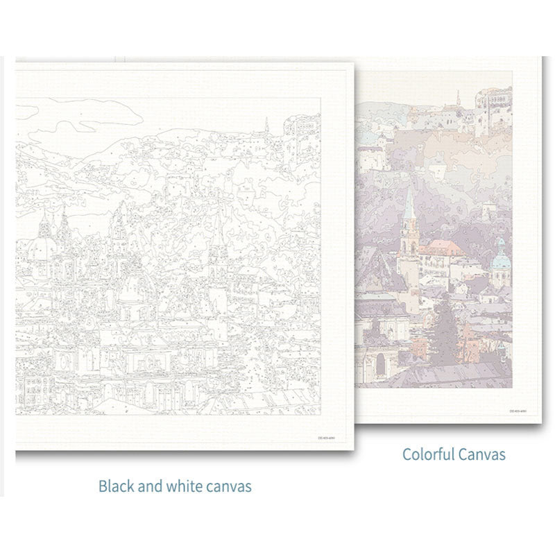 HKM-840339 Color By Number Love Tree Landscape Oil Painting on Canvas - 40x50cm Gift Box Set