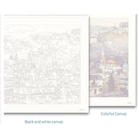 HKM-840339 Color By Number Love Tree Landscape Oil Painting on Canvas - 40x50cm Gift Box Set