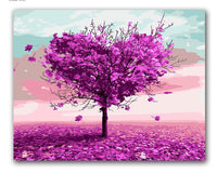 HKM-840339 Color By Number Love Tree Landscape Oil Painting on Canvas - 40x50cm Gift Box Set