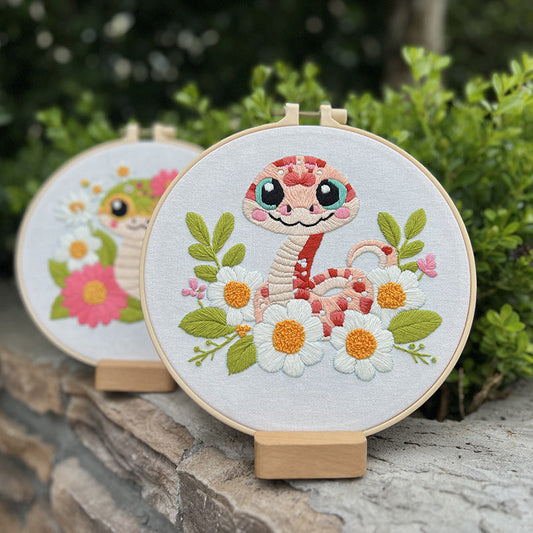 KTX-840403 Cute Cartoon Snakes Art for Kids - Cotton Cloth Living Room Wall Hanging Decor