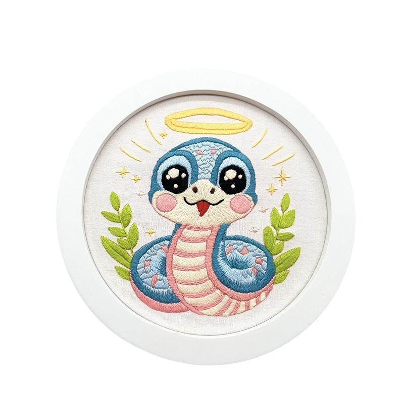 KTX-840403 Cute Cartoon Snakes Art for Kids - Cotton Cloth Living Room Wall Hanging Decor