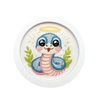 HKM-840403 Cute Cartoon Snakes Art for Kids - Cotton Cloth Living Room Wall Hanging Decor