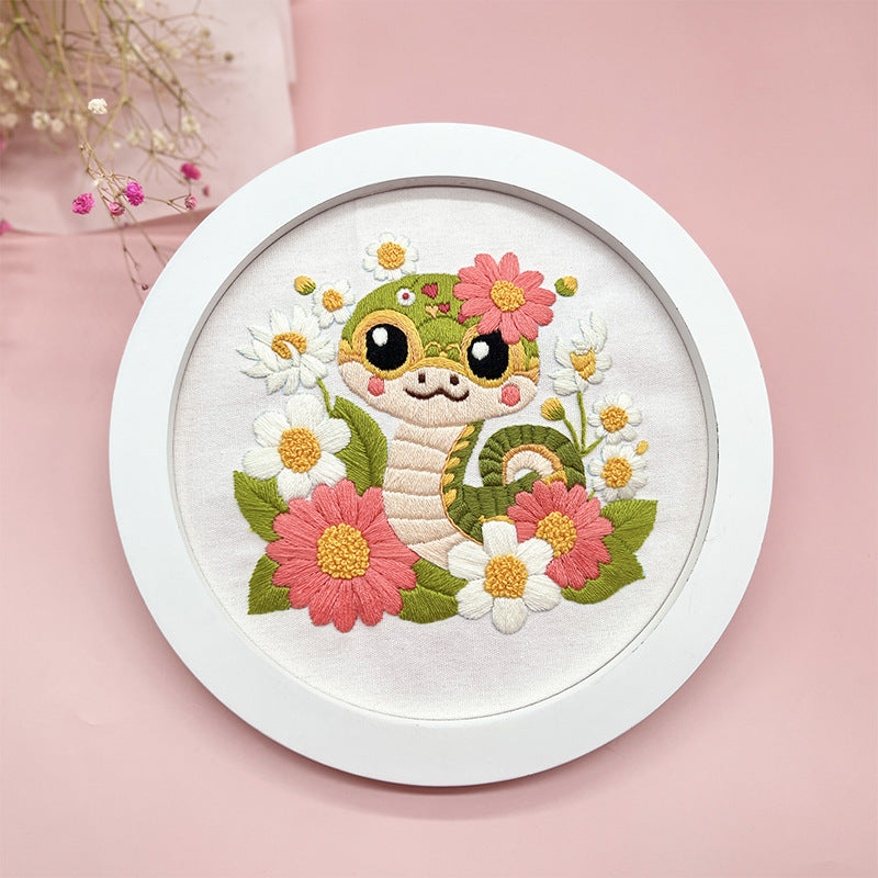 KTX-840403 Cute Cartoon Snakes Art for Kids - Cotton Cloth Living Room Wall Hanging Decor