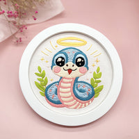 HKM-840403 Cute Cartoon Snakes Art for Kids - Cotton Cloth Living Room Wall Hanging Decor