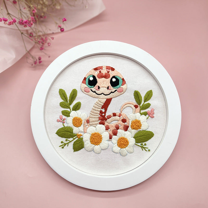 KTX-840403 Cute Cartoon Snakes Art for Kids - Cotton Cloth Living Room Wall Hanging Decor