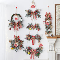 HKM-840531 Creative Christmas Bowknot Garland with Snowflake and Tree-shaped Pendants