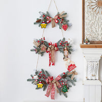 HKM-840531 Creative Christmas Bowknot Garland with Snowflake and Tree-shaped Pendants