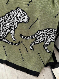 HKM-840723 Green Knitted Fabric Nap Blanket - 100% Acrylic Fiber in Multiple Sizes