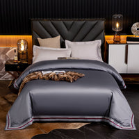 HKM-840723 Long-Staple Cotton Satin Bedding Fabric with Right-Angle Embroidery - Pure Cotton, Solid Color