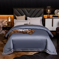 HKM-840723 Long-Staple Cotton Satin Bedding Fabric with Right-Angle Embroidery - Pure Cotton, Solid Color