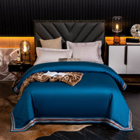 HKM-840723 Long-Staple Cotton Satin Bedding Fabric with Right-Angle Embroidery - Pure Cotton, Solid Color