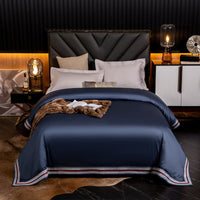 HKM-840723 Long-Staple Cotton Satin Bedding Fabric with Right-Angle Embroidery - Pure Cotton, Solid Color
