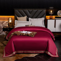 HKM-840723 Long-Staple Cotton Satin Bedding Fabric with Right-Angle Embroidery - Pure Cotton, Solid Color