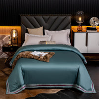 HKM-840723 Long-Staple Cotton Satin Bedding Fabric with Right-Angle Embroidery - Pure Cotton, Solid Color